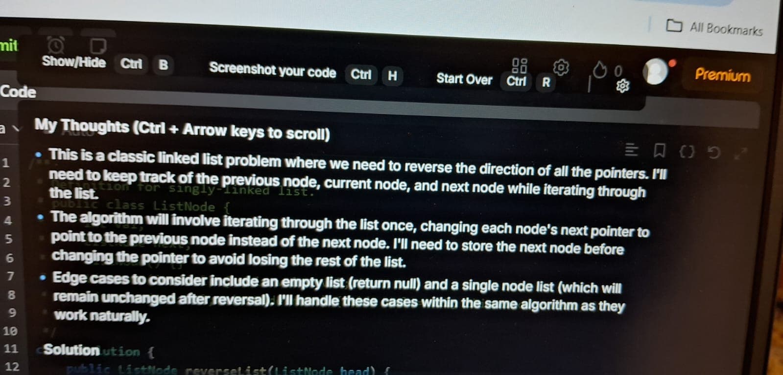 Solution reasoning